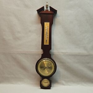 Vintage Wood Weather Station Theromometer Barometer Hygrometer